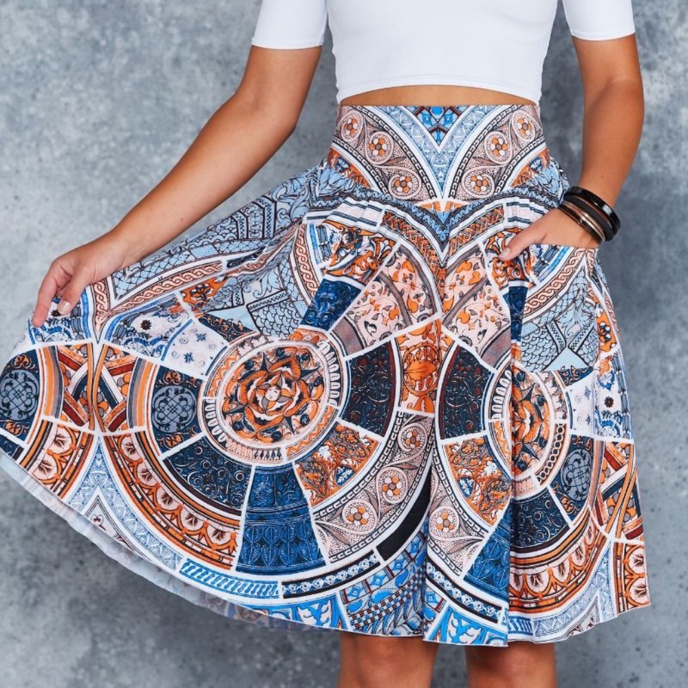 NWOT The Grammar of Ornament Yoke Midi Skirt